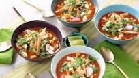 Vegetable Tortilla Soup with Hominy, Avocado & Queso Fresco Vegetable Tortilla Soup with Hominy, Avocado & Queso Fresco