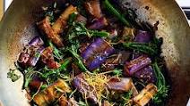 Braised Eggplant and Broccolini with Fried Ginger Braised Eggplant and Broccolini with Fried Ginger