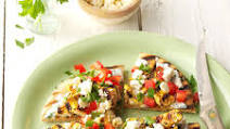 Tandoori Spiced Chicken Pita Pizza with Greek Yogurt and Cilantro Tandoori Spiced Chicken Pita Pizza with Greek Yogurt and Cilantro