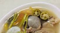 Pork Ribs & Water Spinach in Tamarind Broth - Filipino Sinigang Pork Ribs & Water Spinach in Tamarind Broth - Filipino Sinigang