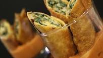 SPANAKOPITa TAQUITOS WITH GOAT CHEESE TOMATO DIPPING SAUCE #Ragu SPANAKOPITa TAQUITOS WITH GOAT CHEESE TOMATO DIPPING SAUCE #Ragu