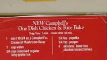 Campbells One-Dish Chicken and Rice Bake