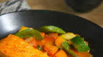 Red Thai Curry with Salmon and Vegetables Red Thai Curry with Salmon and Vegetables