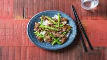 Ginger Beef Stir-Fry with Snappy Asparagus Ginger Beef Stir-Fry with Snappy Asparagus