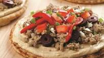 Zoë’s Kitchen Turkey and Hummus Pita Pizzas Zoë’s Kitchen Turkey and Hummus Pita Pizzas