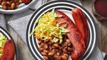 Seared Knockwurst with New England-Style Beans & Coleslaw Seared Knockwurst with New England-Style Beans & Coleslaw