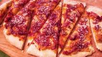 Spanish Coca with Candied Red Peppers and Pulled Beef Spanish Coca with Candied Red Peppers and Pulled Beef