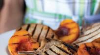 Grilled Country Pork Chops with Bourbon-Basted Grilled Peaches Grilled Country Pork Chops with Bourbon-Basted Grilled Peaches