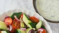 Mediterranean Tomato Cucumber Salad & Yogurt Dressing Mediterranean Tomato Cucumber Salad & Yogurt Dressing