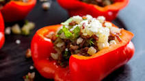 Sweet and Sour Peppers Stuffed With Rice or Bulgur and Fennel Sweet and Sour Peppers Stuffed With Rice or Bulgur and Fennel
