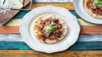 Mexican Spiced Chilli Tostadas with Guac and Cheese Mexican Spiced Chilli Tostadas with Guac and Cheese