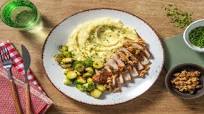 Maple-Mustard Pork Chops with Candied Walnuts and Creamy Mashed Potatoes Maple-Mustard Pork Chops with Candied Walnuts and Creamy Mashed Potatoes
