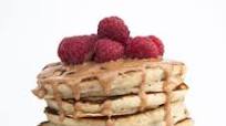 Fluffy Vegan Banana Pancakes with Almond Butter and Raspberries Fluffy Vegan Banana Pancakes with Almond Butter and Raspberries