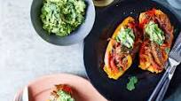 Baked sweet potatoes with steak fajita filling Baked sweet potatoes with steak fajita filling