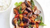 Thai stir-fried pork with eggplant Thai stir-fried pork with eggplant