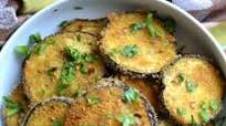 Crispy garlic and pecorino baked eggplant Crispy garlic and pecorino baked eggplant
