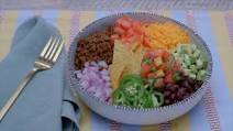Impossible Taco Bowl with mango salsa Impossible Taco Bowl with mango salsa