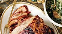 Beer-Roasted Fresh Ham with Braised Onions Beer-Roasted Fresh Ham with Braised Onions