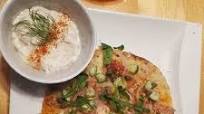 Smoked Salmon & Capers on Flatbread w/ Homemade Tzatziki Smoked Salmon & Capers on Flatbread w/ Homemade Tzatziki