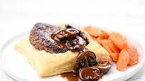 Minced Beef Wellington with mushroom sauce and carrots Minced Beef Wellington with mushroom sauce and carrots