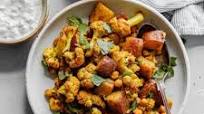 Sheet Pan Cauliflower Curry with Raita Sheet Pan Cauliflower Curry with Raita