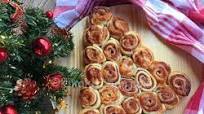 Albero di natale con pasta sfoglia. Antipasti natalizi Albero di natale con pasta sfoglia. Antipasti natalizi