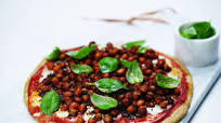 Spelt margherita pizza with ‘pepperoni’ chickpeas Spelt margherita pizza with ‘pepperoni’ chickpeas