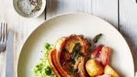 Sizzling pork chops with lemony pea purée Sizzling pork chops with lemony pea purée