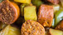 Baked Sausage and Potatoes with Peppers and Onions Baked Sausage and Potatoes with Peppers and Onions