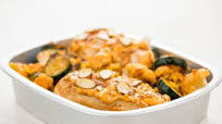 Almond Crusted Chicken with Lemon Sofrito Cauliflower and Corn easy prep & pan included Almond Crusted Chicken with Lemon Sofrito Cauliflower and Corn easy prep & pan included