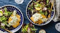 Chickpea Fritters with Tzatziki Sauce & Green Salad Chickpea Fritters with Tzatziki Sauce & Green Salad