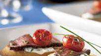 Steak Crostini with Chive-Cream Sauce Steak Crostini with Chive-Cream Sauce