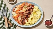 Sweet 'N' Smoky Pork Tenderloin with Apple Carrot Slaw, Mashed Potatoes & Cherry Sauce Sweet 'N' Smoky Pork Tenderloin with Apple Carrot Slaw, Mashed Potatoes & Cherry Sauce