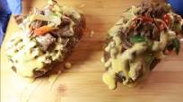Loaded Philly Cheesesteak Baked Potato Recipe Loaded Philly Cheesesteak Baked Potato Recipe