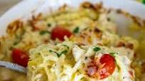 Skinny Spaghetti Squash Chicken Alfredo Skinny Spaghetti Squash Chicken Alfredo