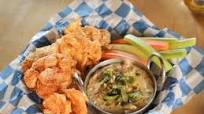 Pinto Bean Hummus with Chicken Chicharrones Pinto Bean Hummus with Chicken Chicharrones