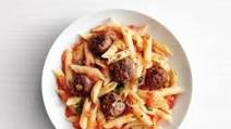 Penne with Vodka Sauce and Mini Meatballs Penne with Vodka Sauce and Mini Meatballs