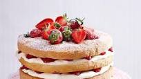 Strawberries and cream sponge cake Strawberries and cream sponge cake