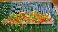 Fish Fillet Grilled in Banana Leaf, Thai Style Fish Fillet Grilled in Banana Leaf, Thai Style