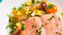 Salmon à la Nage With Summer Vegetables Recipe Salmon à la Nage With Summer Vegetables Recipe