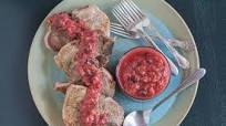 Juicy Pork Chops with Spiced Rhubarb Chutney Juicy Pork Chops with Spiced Rhubarb Chutney