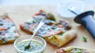 Pesto Pizza with Fresh Tomatoes & Mozzarella Pesto Pizza with Fresh Tomatoes & Mozzarella