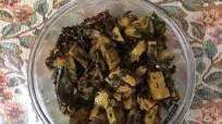 Salami chunks with Palak (spinach) Salami chunks with Palak (spinach)