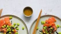 Salmon Sashimi with Mustard Sauce Salmon Sashimi with Mustard Sauce