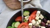 Vegan Greek Salad with Tofu Feta Vegan Greek Salad with Tofu Feta