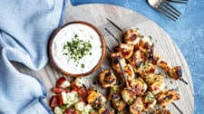 The Ultimate Chicken Souvlaki with Tzatziki and Israeli Salad The Ultimate Chicken Souvlaki with Tzatziki and Israeli Salad