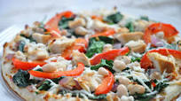 Chicken, Red Pepper, Spinach and White Bean Pizza Chicken, Red Pepper, Spinach and White Bean Pizza