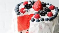 Layered Watermelon Cake with Coconut Cream Frosting Layered Watermelon Cake with Coconut Cream Frosting
