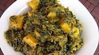 Aloo methi and spinach subzi/potato fenugreek greens and spinach Aloo methi and spinach subzi/potato fenugreek greens and spinach