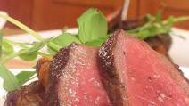 Seared Caribou Loin with Saskatoon Berry Sauce Seared Caribou Loin with Saskatoon Berry Sauce